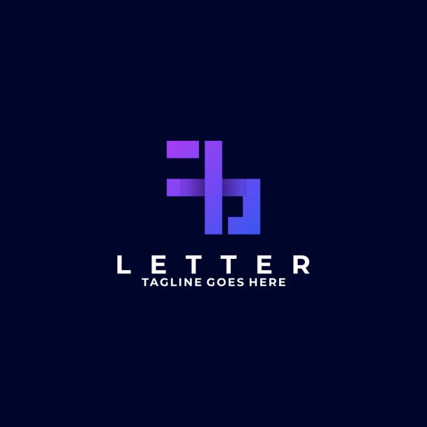 illustrations, cliparts, dessins animés et icônes de vector illustration abstract letter square gradient coloré. - letter b illustrations