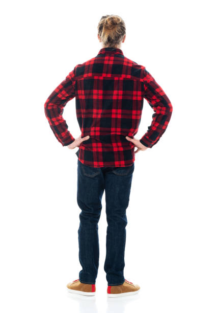 istock Caucasian young male standing wearing jeans 1203298746