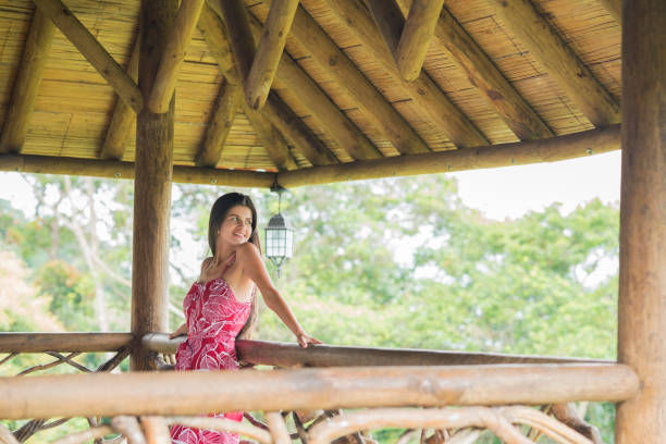 istock Woman on vacation resting in a cabin 1203302024