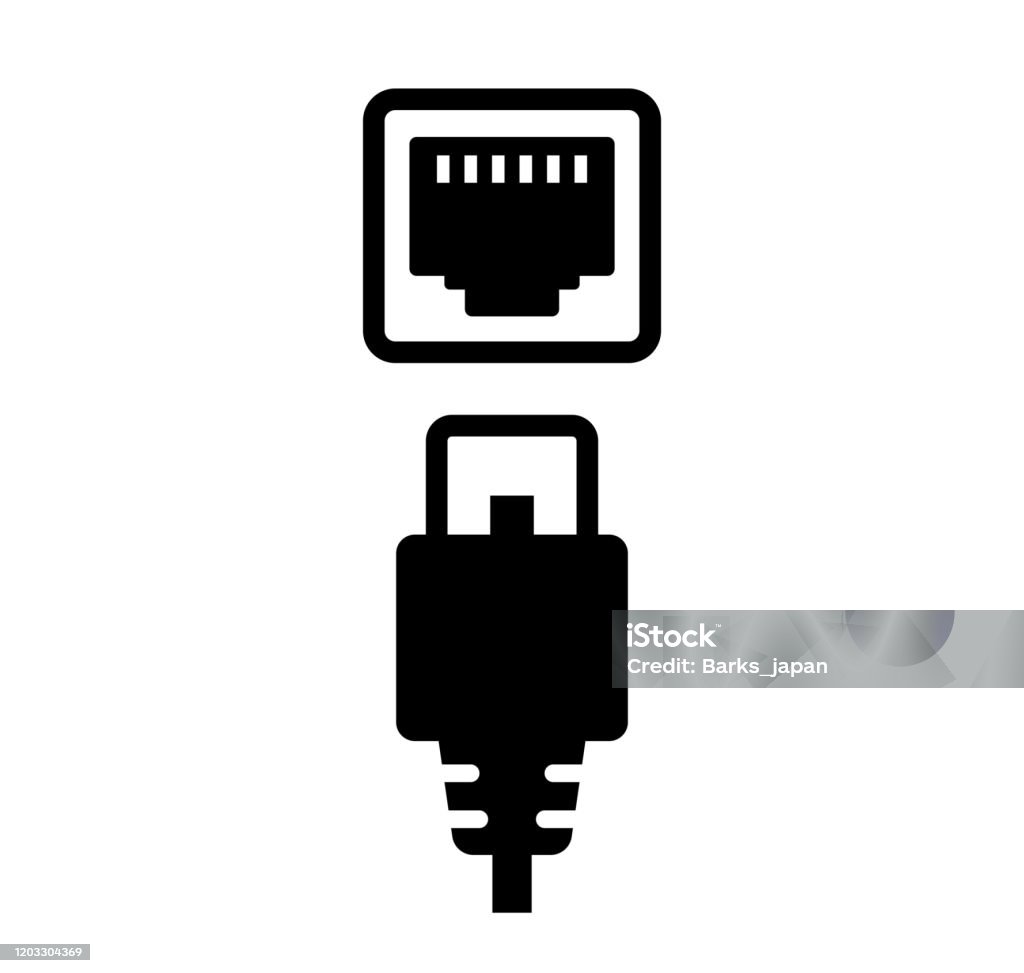 Ilustrație pictogramă vectorială cablu lan și conector (priză) - vector de stoc Mufă ethernet fără redevențe Ilustrație pictogramă vectorială cablu lan și conector (priză) - vector de stoc Mufă ethernet fără redevențe