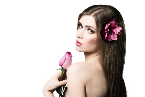 istock Beautiful girl model isolated on white background. 1203306139