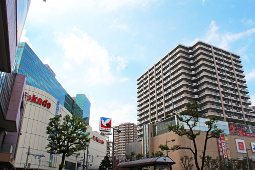 Tokyo,Japan/Nov 13,2018:Scenery of the akabane station west exit in tokyo,Japan.