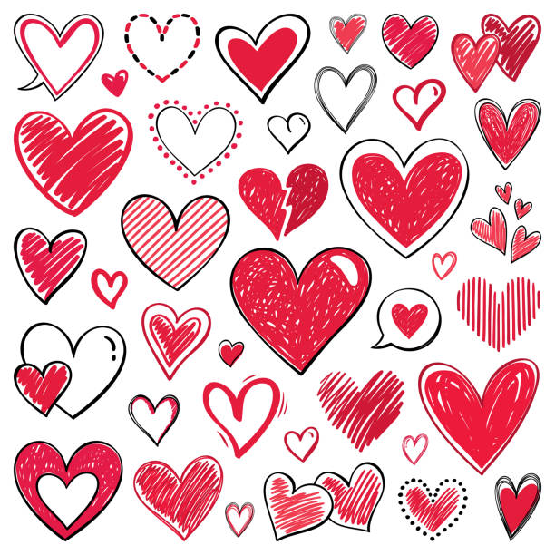 마음 - paintings valentines day love square stock illustrations