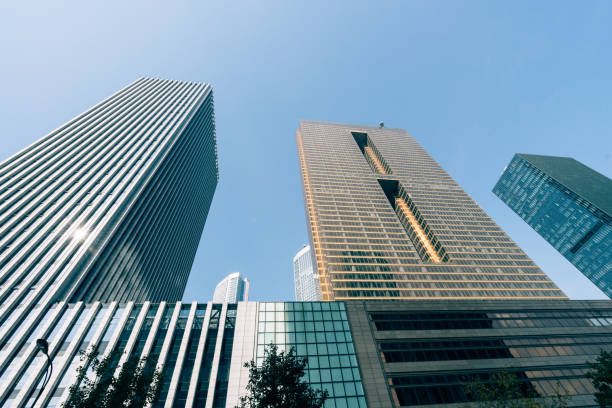istock High modern skyscrapers over blue sky 1203316504