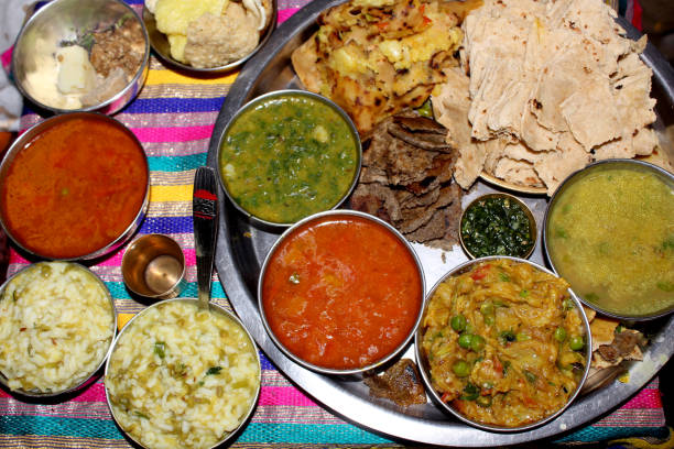 istock Traditional vegetarian Indian thali 1203317638
