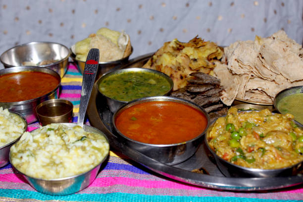 istock Traditional vegetarian Indian thali 1203317739