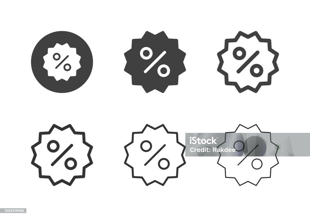 Discount Label Icons - Multi Series Discount Label Icons Multi Series Vector EPS File. Sale stock vector