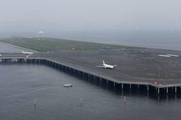 It is taken from a passenger aircraft during landing