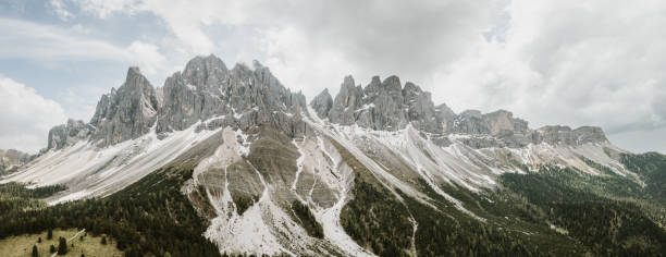 The Seiser mountain range in the Dolomites, Italy in Spring 2019.