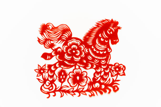 Chinese traditional paper cutting, Zodiac signs. Chinese New Year, Year of the Horse. Chinese animal horse traditional paper-cut art pattern. Horse paper cutting, Chinese New Year. Chinese traditional paper cutting, Zodiac signs. Chinese New Year, Year of the Horse. Chinese animal horse traditional paper-cut art pattern. Horse paper cutting, Chinese New Year. year of the horse stock pictures, royalty-free photos & images