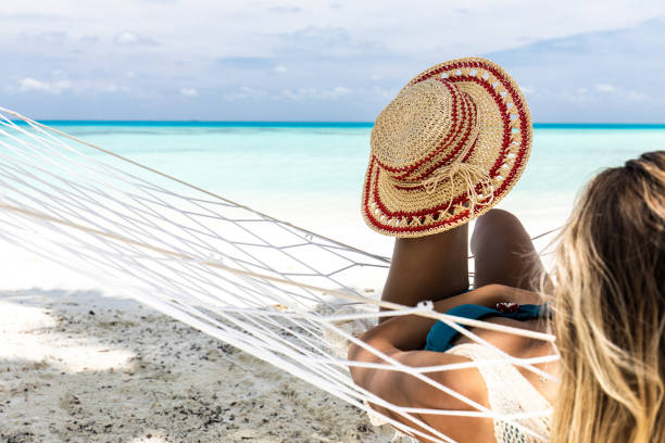 istock Summer day in hammock on the beach! 1203328846