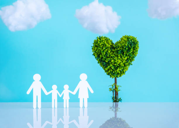 istock Paper cut of family 1203330021