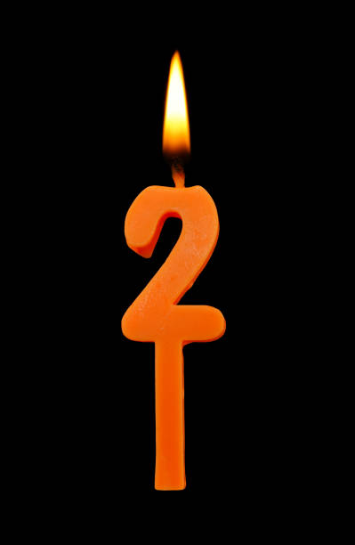 istock Birthday candle isolated, number 2 1203332305