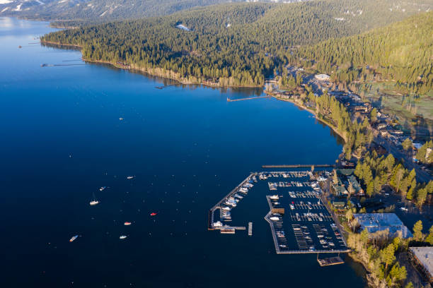 istock Lake Tahoe at morning aerial view 1203334320