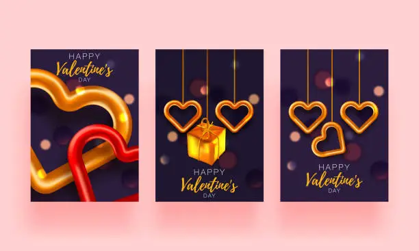 Vector illustration of Love story set banner. Festive romantic background. Love poster special concept. Promotion brochure to Valentines day.