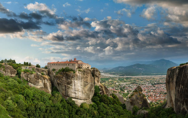 istock Panoramic view of the St. Stephen’s Monastery at sunset. Meteora monasteries. Kalambaka. Greece. UNESCO World Heritage List. 1203338013