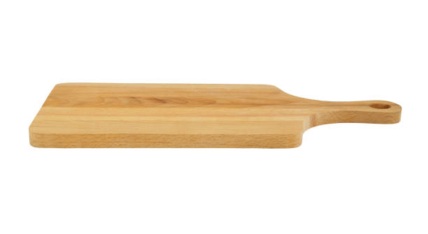 istock Wooden cutting board isolated on white 1203339092