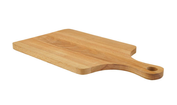 istock Wooden cutting board isolated on white 1203339102