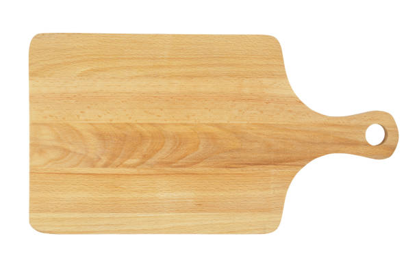 istock Wooden cutting board isolated on white 1203339156