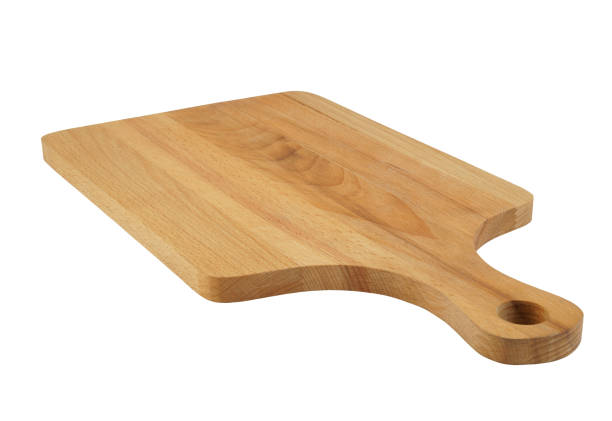 istock Wooden cutting board isolated on white 1203339201