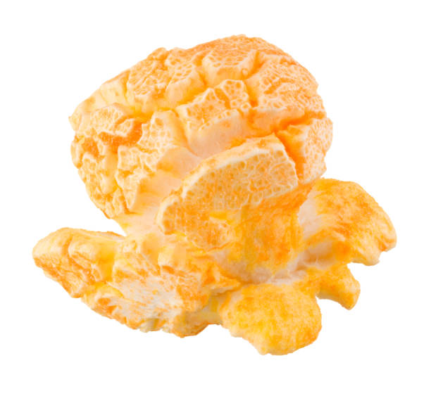 istock Single popped popcorn on a white backgroundwith clipping path 1203342327