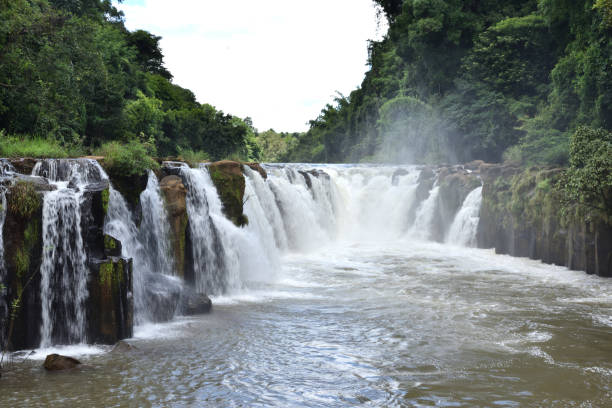 istock Beautiful Forest river waterfall in laos,River stream waterfall in mountain forest 1203342360