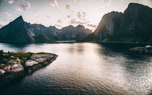 istock Midnight sun in Hamnoy, Lofoten, Norway 1203342436