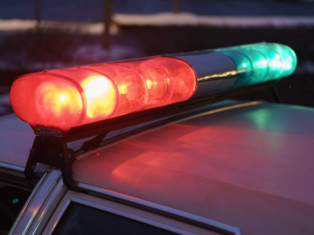 istock Police car in night 1203344271
