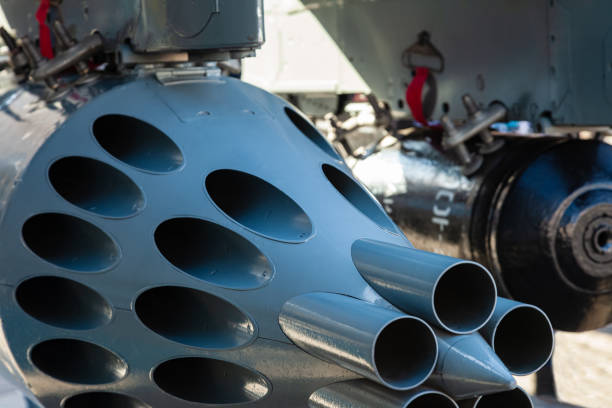 istock Launch missile device for unguided aircraft missiles. 1203345715