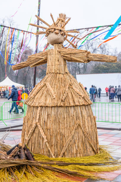 istock Scarecrow in a city park on pancake week 1203345977