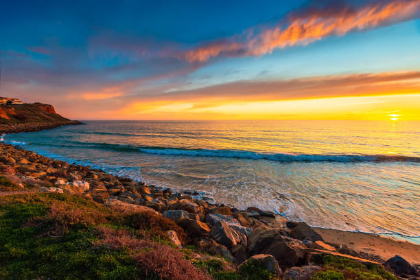 istock Christies Beach coastal view at sunset 1203349855
