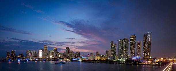istock Miami Florida skyline at sunset/night 1203352129