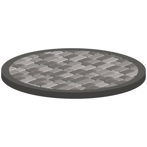 istock Layout example of paving slabs in the form of a circle.Vector isometric and 3D view. 1203353225
