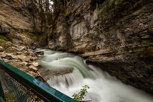 The Johnston Canyon in the Canadian Rocky Mountains