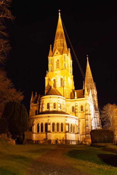 katedra saint fin barre's, cork, irlandia - republic of ireland corcaigh night photography zdjęcia i obrazy z banku zdjęć