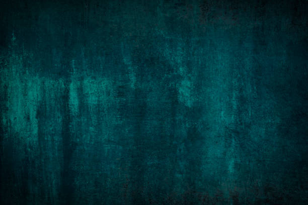 istock Antique vintage grunge pattern. Dark turquoise colored painted wall texture 1203365788