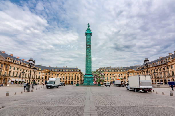 Vendome column on Vendome square, Paris, France