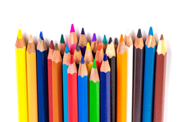 istock Color pencils isolated on a white background 1203370375
