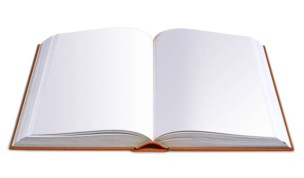 Opened brown big book with hardcover