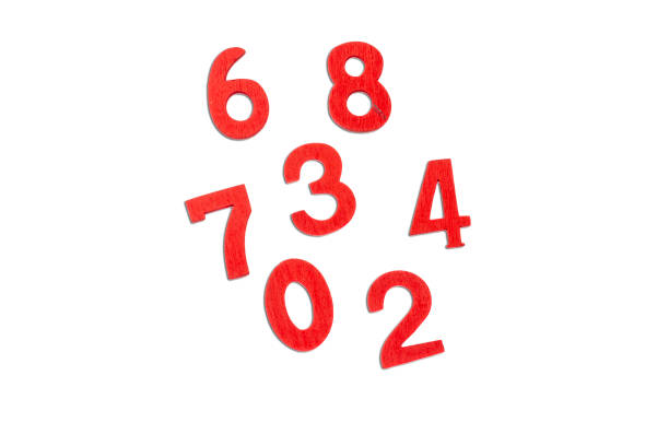istock red wood type numbers isolated 1203374804