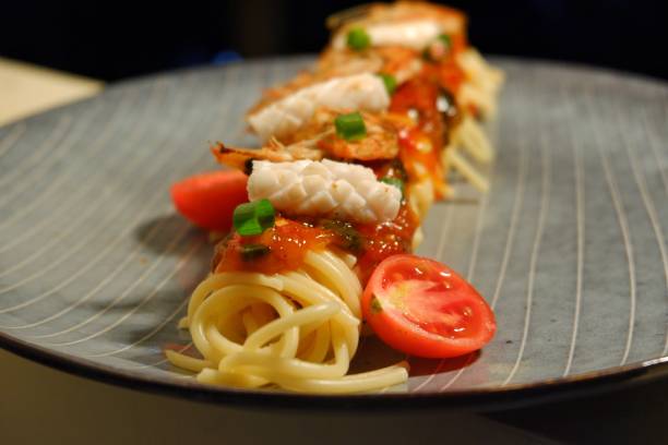 istock Seafood Pasta Spaghetti with Shrimp and Squid 1203386820
