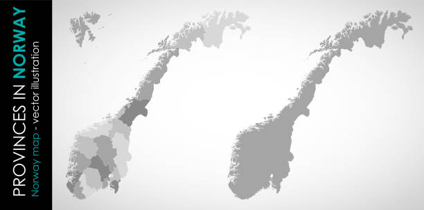 ノルウェーと州 gray のベクトルマップ - スヴァールバル島点のイラスト素材／クリップアート素材／マンガ素材／アイコン素材