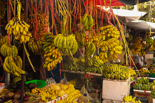 fruit market vegetables and bananas in cambodia