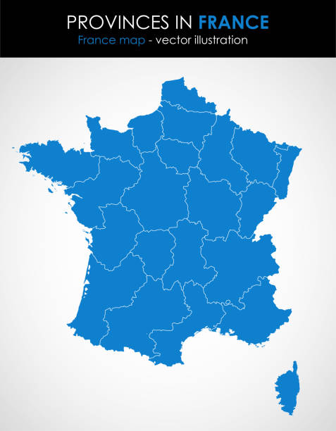 法國 - 非常詳細的地圖。所有元素都分隔在可編輯的圖層中。向量插圖。 - france 幅插畫檔、美工圖案、卡通及圖標