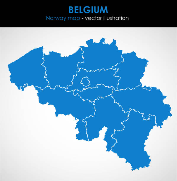 belgia - bardzo szczegółowa mapa. wszystkie elementy są oddzielone w edytowalnych warstwach. ilustracja wektorowa. - belgium stock illustrations