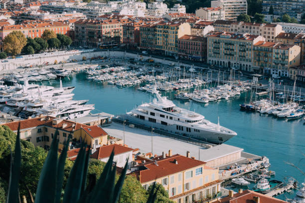 Yachts at the marina in Nice in Southern France.