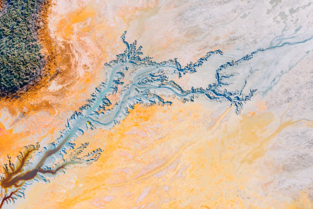istock Salt fields and mineral lakes 1203392667