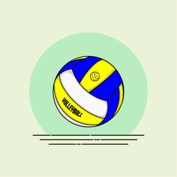 illustrations, cliparts, dessins animés et icônes de illustration de vecteur de balle de volley - volleyball silhouette volleying beach volleyball