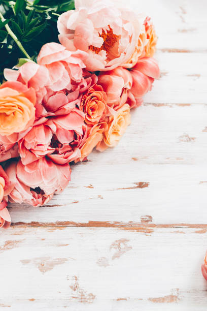 istock Fresh bunch of pink peonies and roses 1203395208