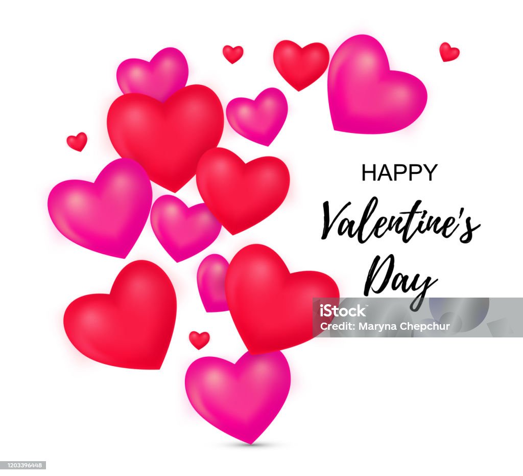 Happy Valentines Day Greeting Card Abstract Background Wiht 3d ...